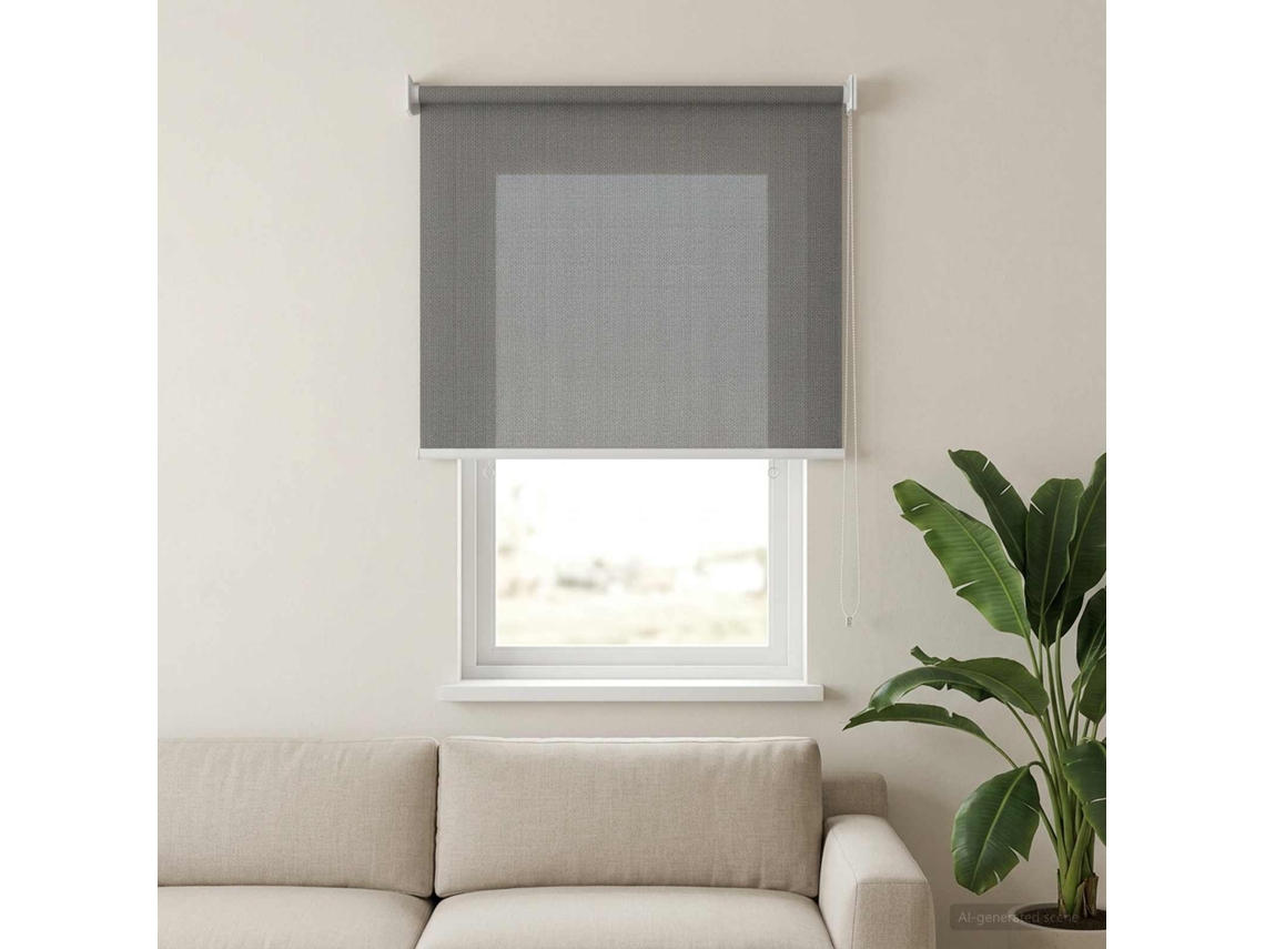 Vidaxl Persiana Rolô Externa Com Bloco De 90% Uv Cinzento-claro