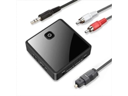 Transmissor E Receptor Bluetooth 5.0 Com Entrada Auxiliar De 3,5 Mm E Saída Óptica Sem Fio.