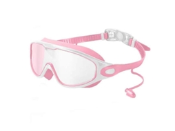 Óculos de Natação para Adultos com Armação Ampla, Hd, À Prova D'água e Antiembaçante, para Homens e Mulheres AQUAFORGE (rosa e Branco Transparente)