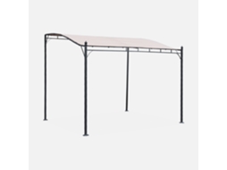 Pérgola acoplada de aço, 3x2,5m, Beige