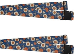 Conjunto De 2 Cintas Para Bagagem Mão Com Estampa Girassol Japonês, Azul Marinho, Com Desenho De Caveira Acessórios