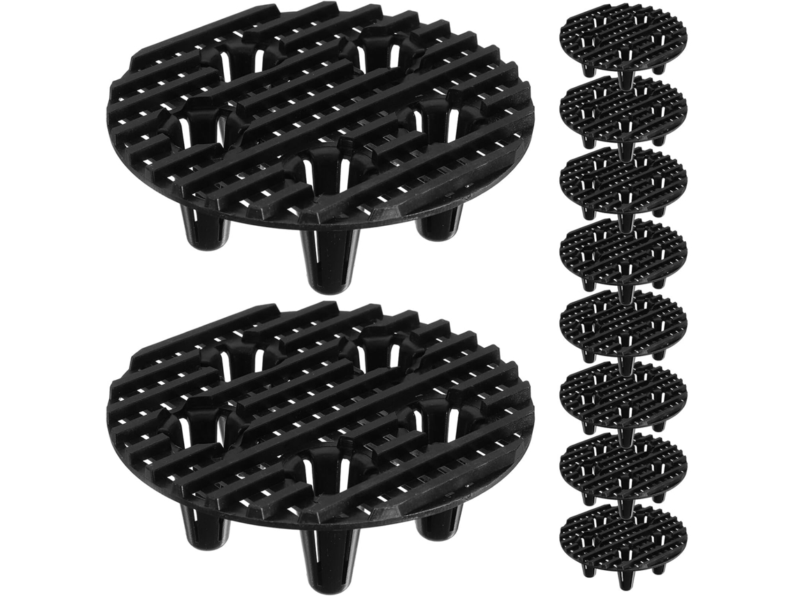 Suportes para Vasos de Plantas Inoomp, 12 Cm, 10 Peças, Redondos, Feitos de Malha Plástica com Bandeja Divisória e CHABERLU