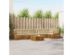 Vidaxl Conjunto De Sofás Para Exterior 7 Pcs Natural E Bege