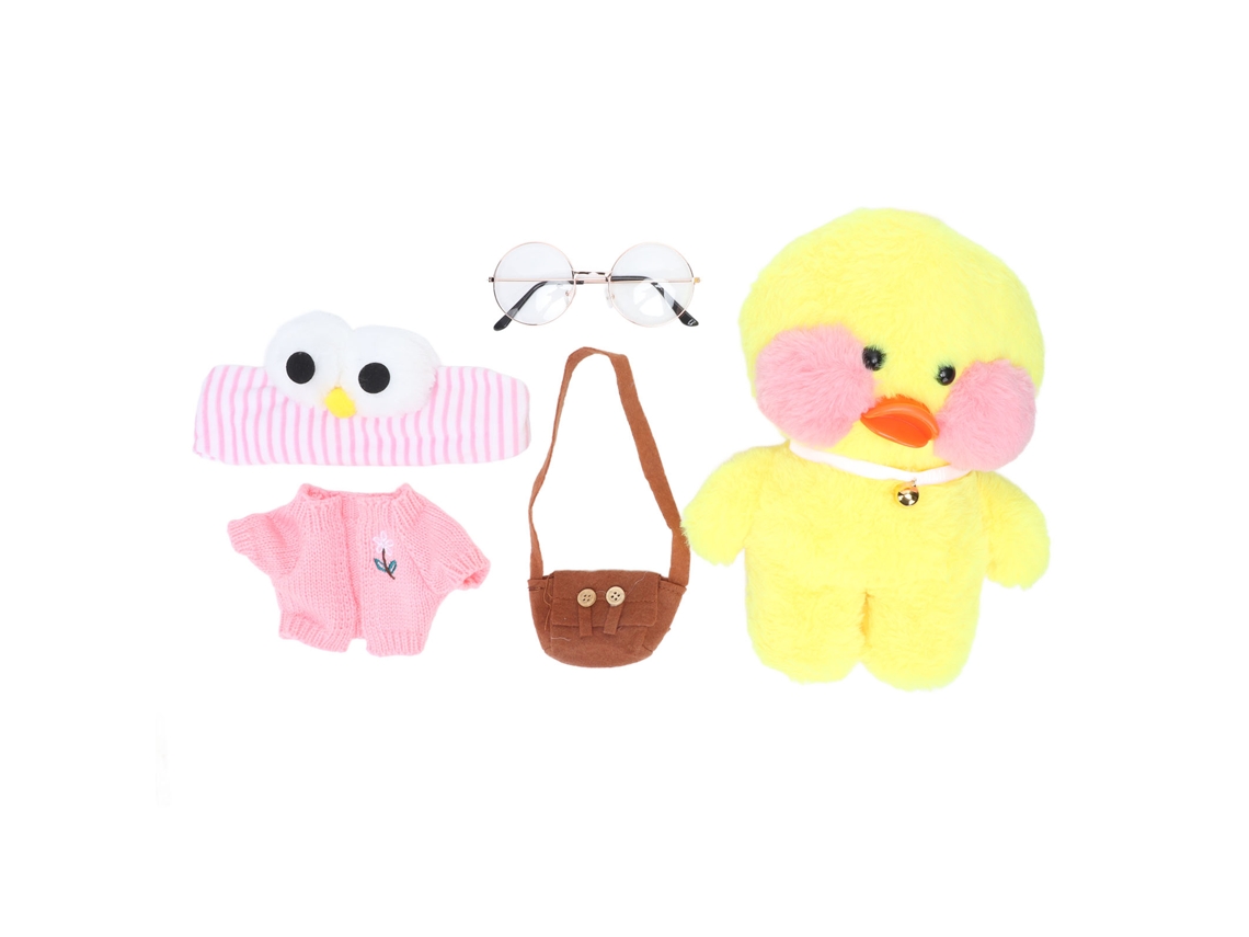 Ats muñeco de Patso Amarelo de Pelúcia 30cm com Roupa e Óculos Brinquedo Macio Tipo 1