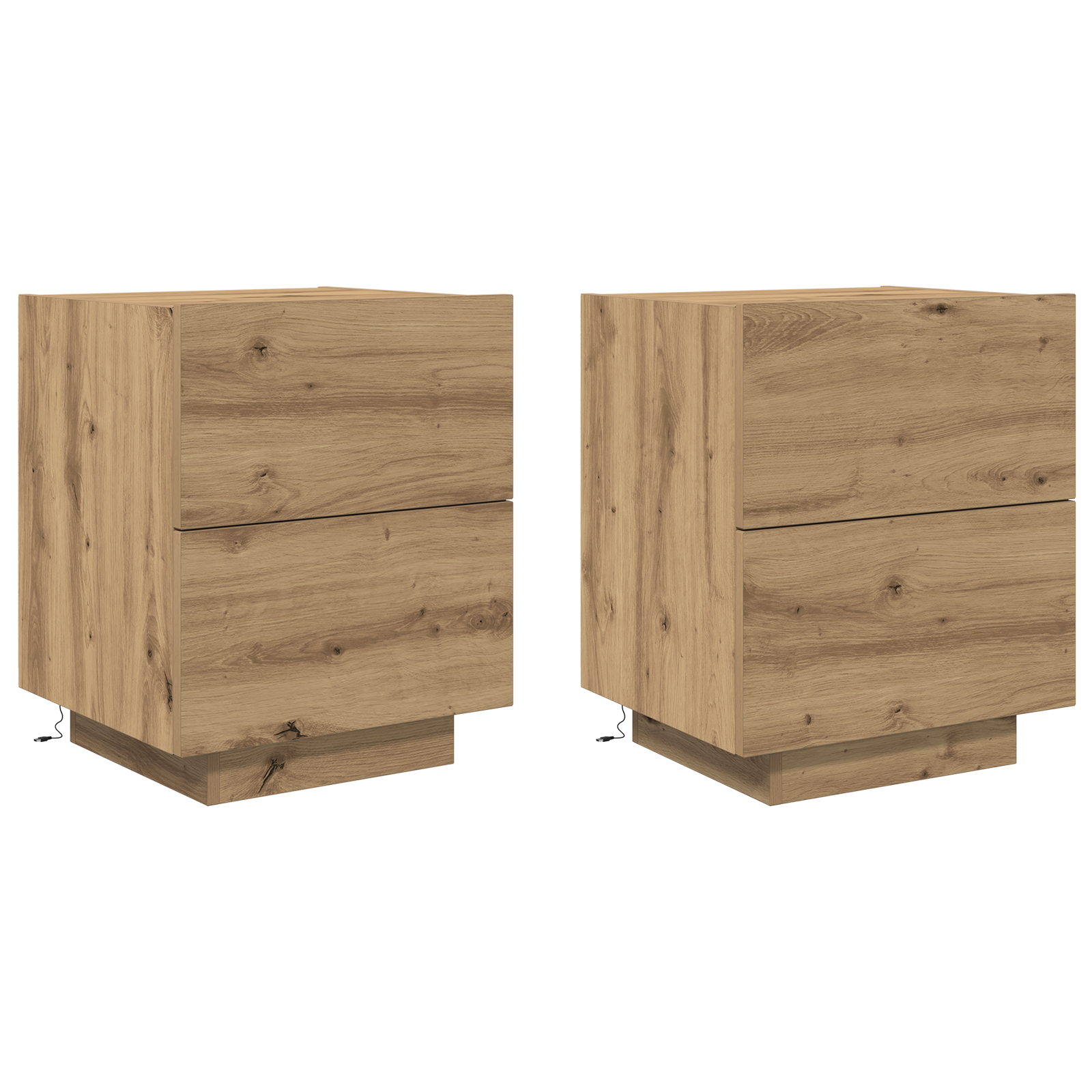 Conjunto 2 Armário De Cabeceira Vidaxl Castanho Derivados De Madeira (45 X 40 X 55 Cm)
