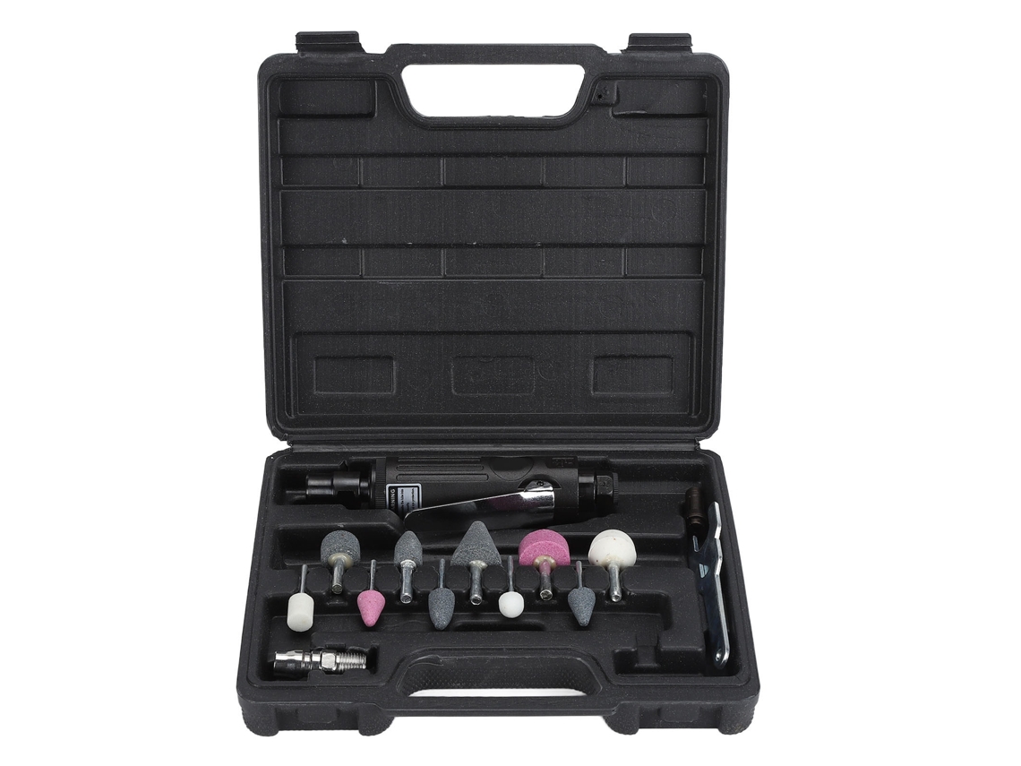 Kit De Esmerilador Neumático Recto 16 Piezas 1/4 1/8 Pulgadas 25000 Rpm Velocidad Libre