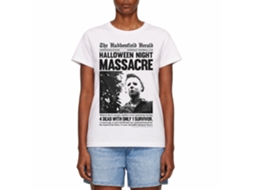 Rockinstone Halloween Haddonfield Herald White Adult T-shirt Size:xl