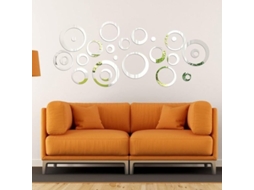2026 calcomanías de Pared Espejo Cristal Acrílico 3d Redondo Removible Plata 24 Piezas
