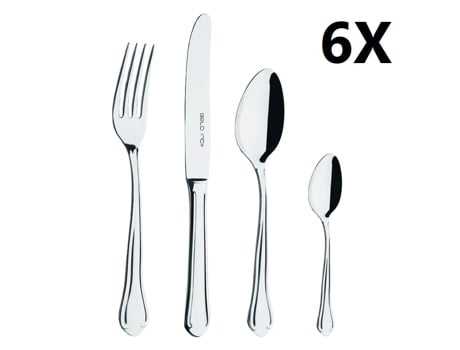 Set 24 Talheres CORUNHA (6 Facas Mesa, 6 Garfos Mesa, 6 Colheres Mesa, 6 Colheres de Chá) BELO INOX