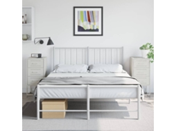 Vidaxl Mesas De Cabeceira 2 Pcs 36x39x78 Cm Aço Branco
