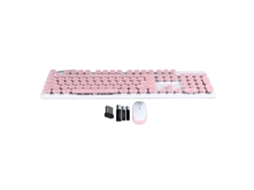 Aetheria conjunto Sem Fio Teclado e Mouse Estilo Punk com Teclas Redondas para Computador e Laptop