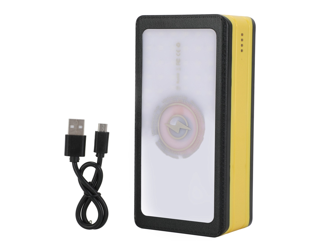 2026 bateria Solar Portátil 60000mah com 66 Leds e 4 Portas Usb para Camping e Montanhismo