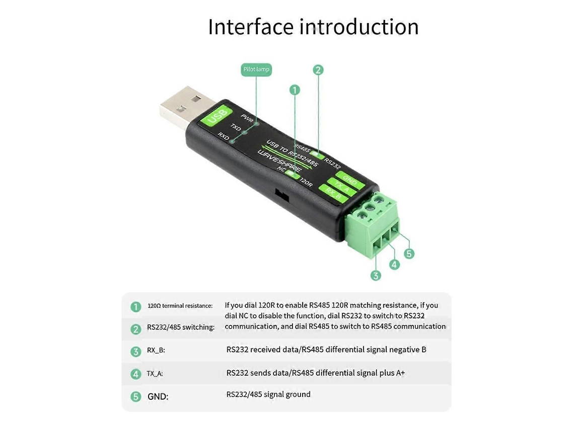 Conversor Usb Para Rs232/485 Com Chip Ft232rnl, Compatível Com Linux, Android E Windows