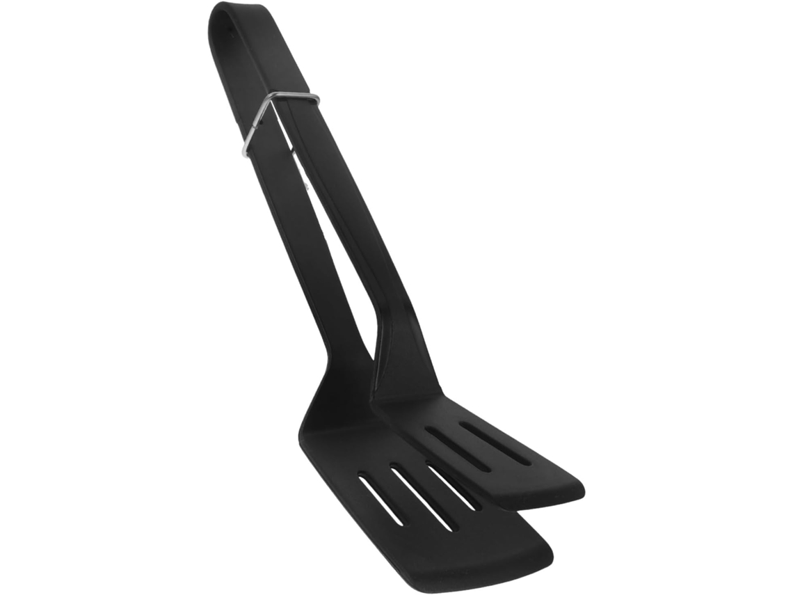 Pinça De Cozinha Besportble Em Silicone Preto, Espátula Multifuncional Confiável E Fácil De Guardar, Ideal Para Cozinhar
