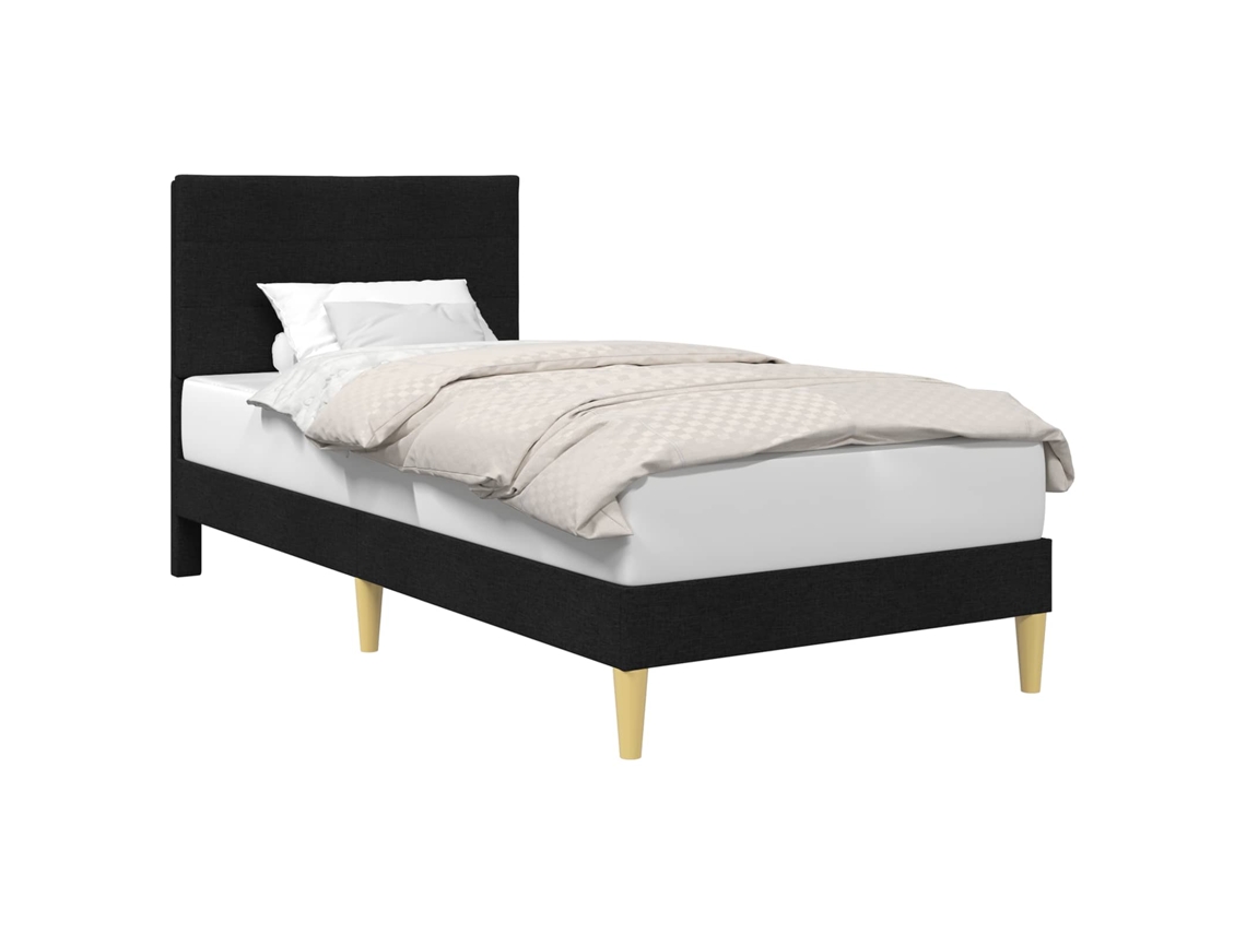 Vidaxl Estrutura Da Cama Com Cabeceira Preto 80 X 200 Cm Tecido