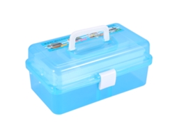 Caixa De Armazenamento Multifuncional Para Ferramentas De Manicure E Maquiagem (azul L)