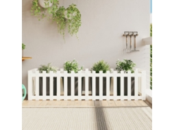 Vidaxl Canteiro Elevado Design Cerca 200x50x50 Cm Pinho Maciço Branco