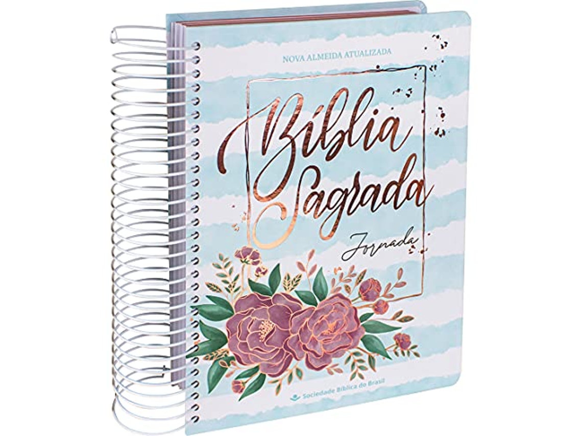 Livro Bíblia Sagrada Jornada Aquarela Azul (Português)