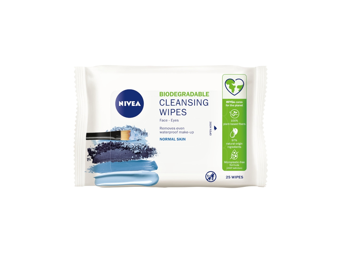 Lenços De Limpeza Facial Biodegradáveis Nivea, 25 Unidades. Refrescante 3 Em 1