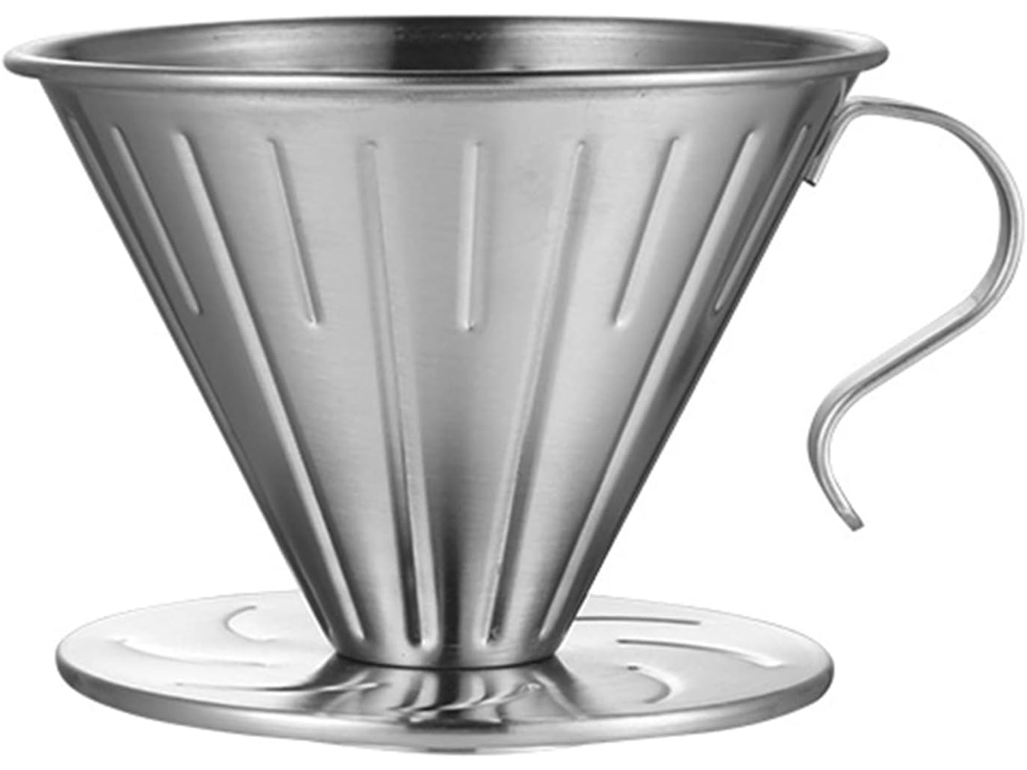 Coador De Café Em Aço Inoxidável Em Formato De V Com Alça Em Aço Inoxidável