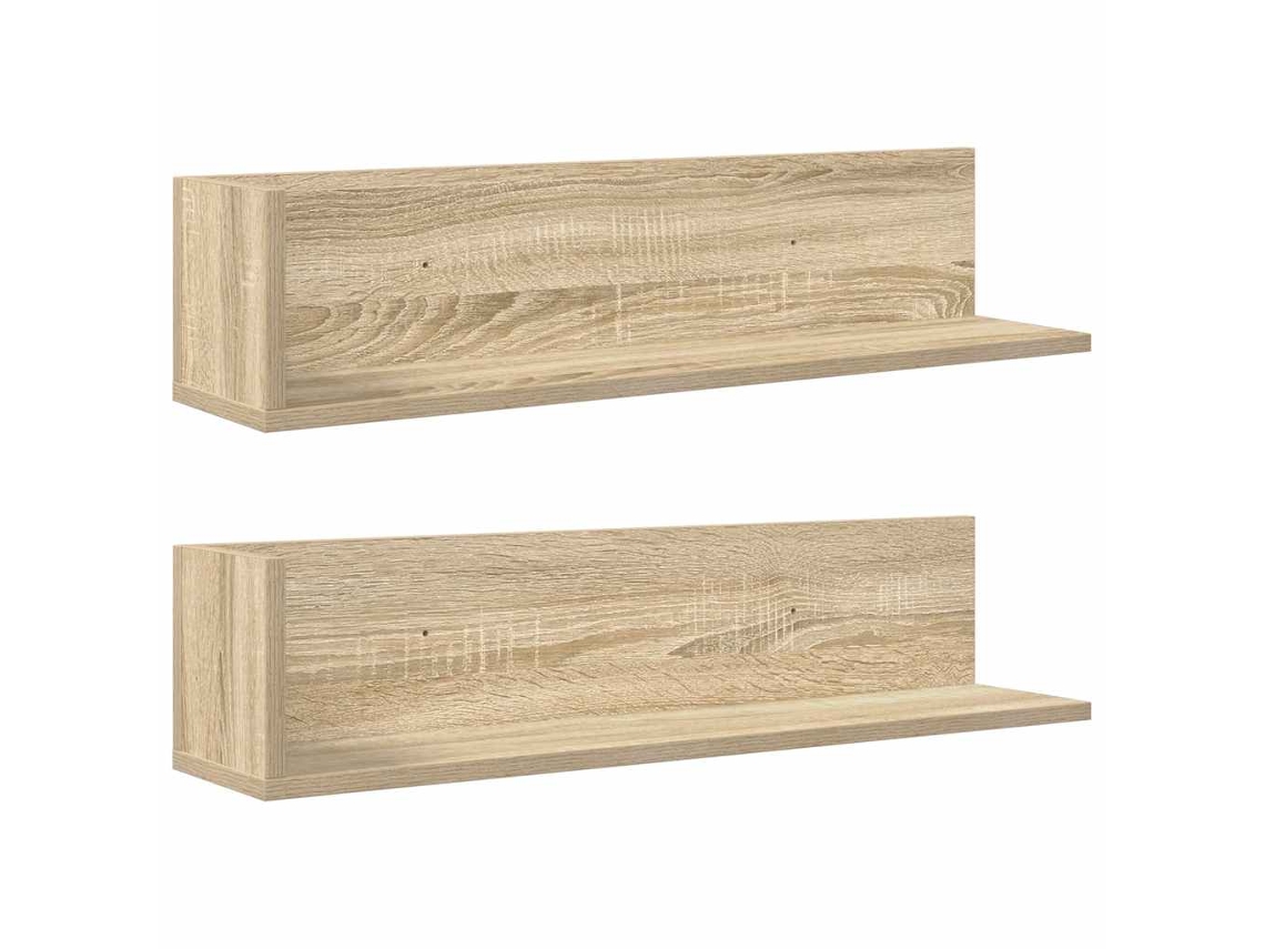 Conjunto de 2 Prateleiras de Parede Derivados de Madeira Carvalho Sonoma MAISON EXCLUSIVE