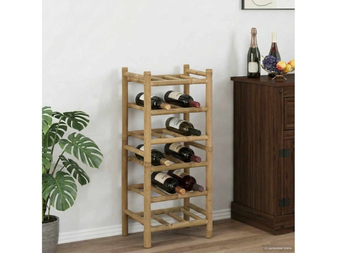 Vidaxl Escorredor De Vinho Bambu Natural