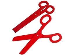 2pcs Tesouras Gigantes De Plástico Falsas Para Halloween Decorção De Festa E Trajes De Cosplay 38x10cm Rojo