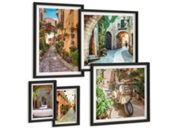 Conjunto De Pinturas Ruazinhas Encantadoras Com Flores Espelharte (5 Peças)