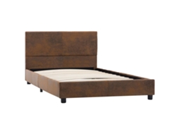 Estrutura de Cama Camurça Artificial Castanho 90x200 cm MAISON EXCLUSIVE