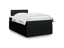 Vidaxl Cama com Molas/colchão 120x200 Cm Tecido Preto
