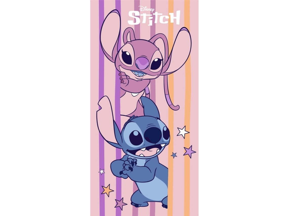 Toalha de Praia Infantil Lilo Stitch 70x140 Cm, Stitch e Angel BRILVIBERA