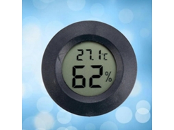 Mini Higrômetro E Termômetro Lcd Redondo Para Ambientes Internos (preto)