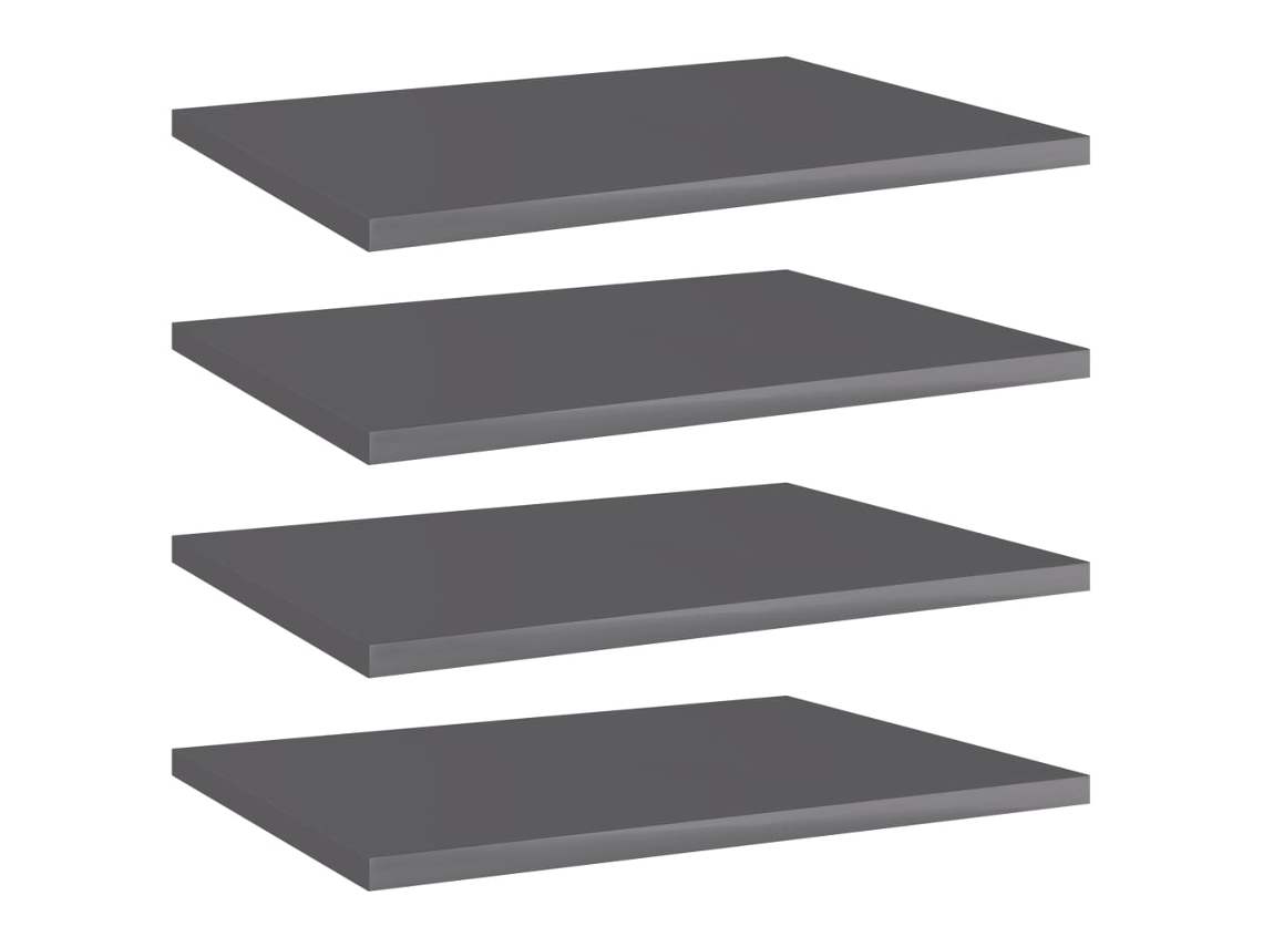 Vidaxl Prateleiras Para Estante 4 Pcs 40x30x1,5cm Contraplacado Cinza