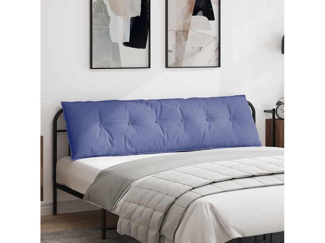 Vidaxl Travesseiro Para Costas Azul Jeans 180 X 19 X 50 Cm Tecido