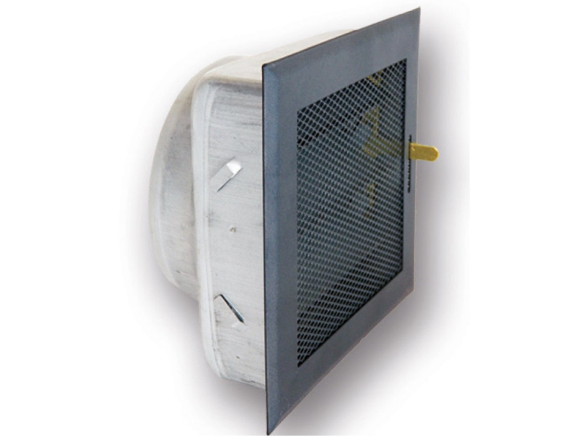 Grelha de ventilação ajustável cinza 15x15 cm com saída de Ø120 mm | Grelha de ar ajustável para ventilação e exaustão