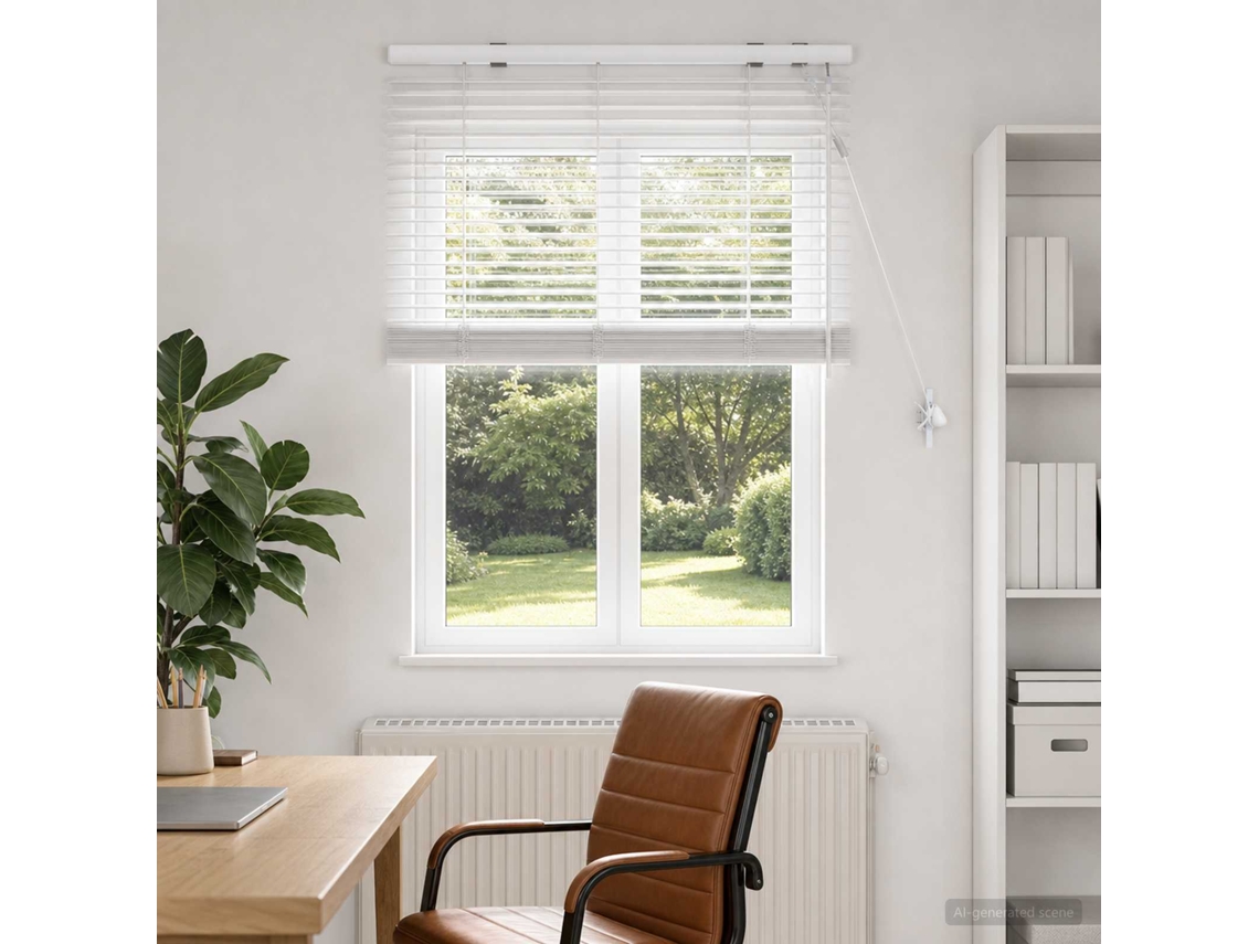 Vidaxl Cortina Veneziana Branco 75 X 130 Cm 35 Mm