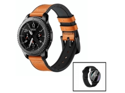 Kit Bracelete Premium Siliconleather Película de Hydrogel para Xiaomi Watch S1 Castanho / Preto