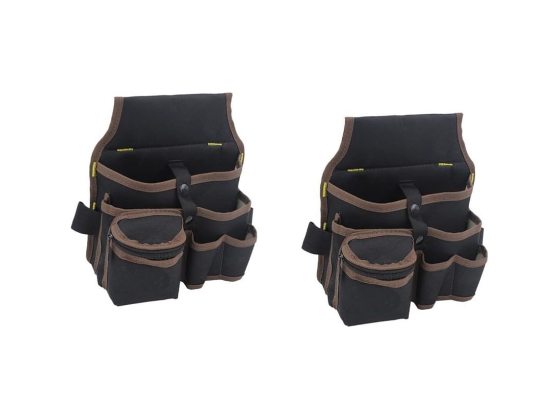 Organizador de ferramentas ajustável, bolsa de cinto com múltiplos bolsos, 20,5x12x14,5cm, marrom S/MARCA