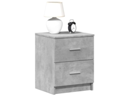Vidaxl Mesa De Cabeceira Com 2 Gavetas 40x36x50 Cm Cinzento Cimento