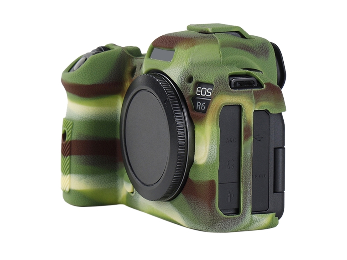Capa Protetora de Silicone Macio com Textura de Lichia para Canon Eos R6 Mark Ii/eos R6ii Camuflagem XIAOMOYU
