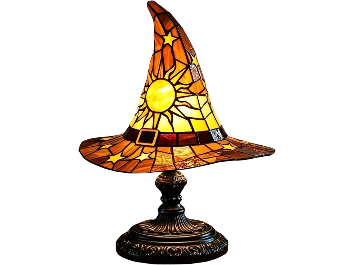 Lâmpada De Bruxa Em Resina, Decoração Para Quarto Com Sol E Estrela.