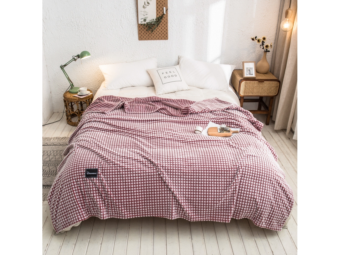 Cobertores Macios e Aconchegantes para Cama Sofá e Loveseat-Hawthorn Vermelho EVELTEK 180x200cm