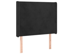 Cabeceira de cama VIDAXL Preto Veludo (103x16x128 cm )