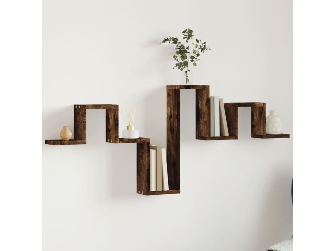 Vidaxl Estante Parede 104,5x10x43 Cm Derivados Madeira Carvalho Fumado