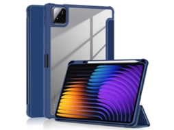 Capa Com Suporte Triplo Em Couro Pu Tpu Capa Traseira Transparente De Pc Para Xiaomi Pad 7 Pro/pad 7 Cinza Slowmoose