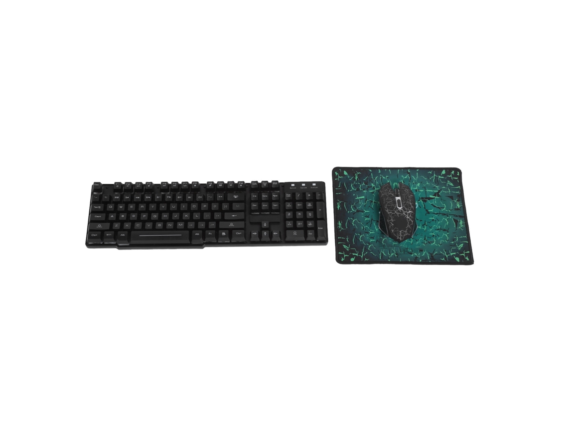 Conjunto Teclado E Mouse Sem Fio 2.4ghz 2400dpi Recarregável Com Luz De Fundo Colorida Para Notebook
