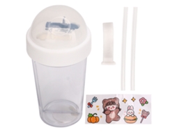 Garrafa Dupla Anti vazamento Straw Cup Branco