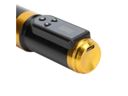 Caneta De Tatuagem Eoocoo Preto E Dourado Com Bateria Embutida E Display Lcd