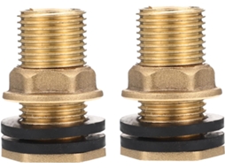 Conjunto De 2 Conectores Latão Para Tanque Água Com Roscas Macho 1/2"