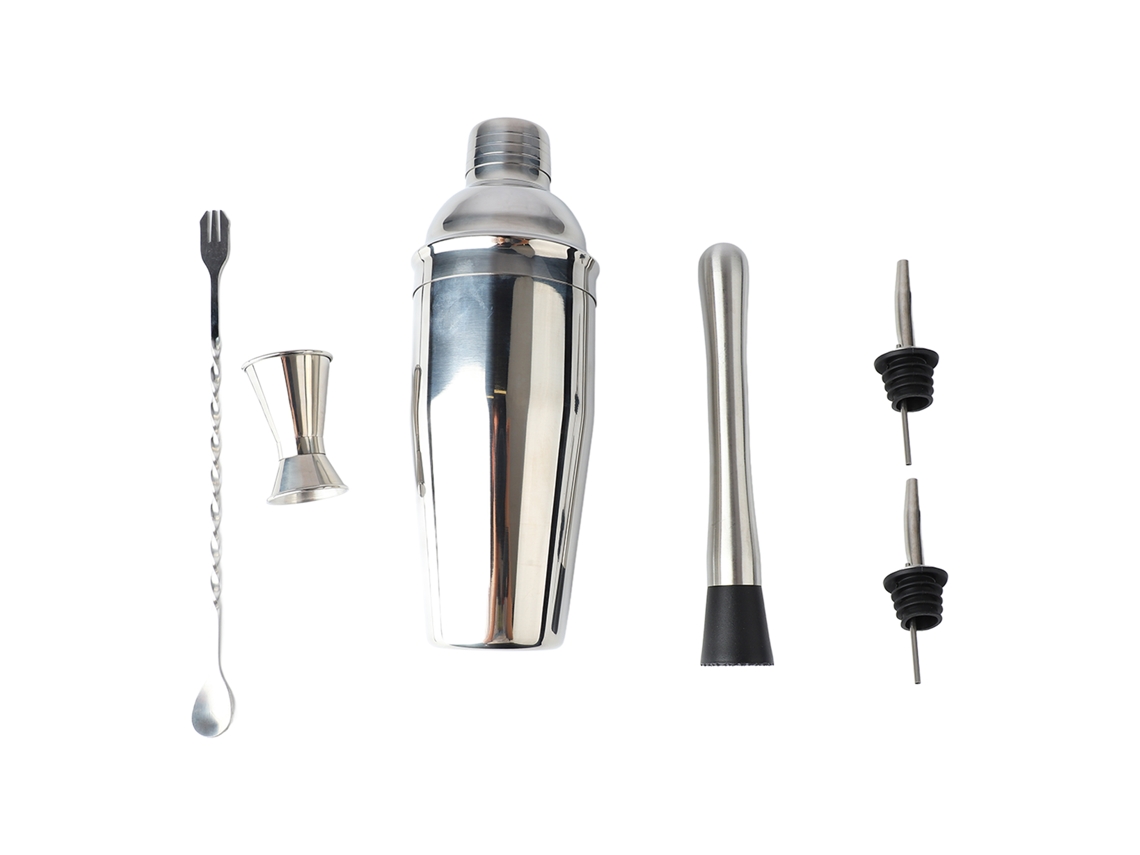 Kit de Bartender 6 Peças Aço Inox Coqueteleira 750ml S/MARCA